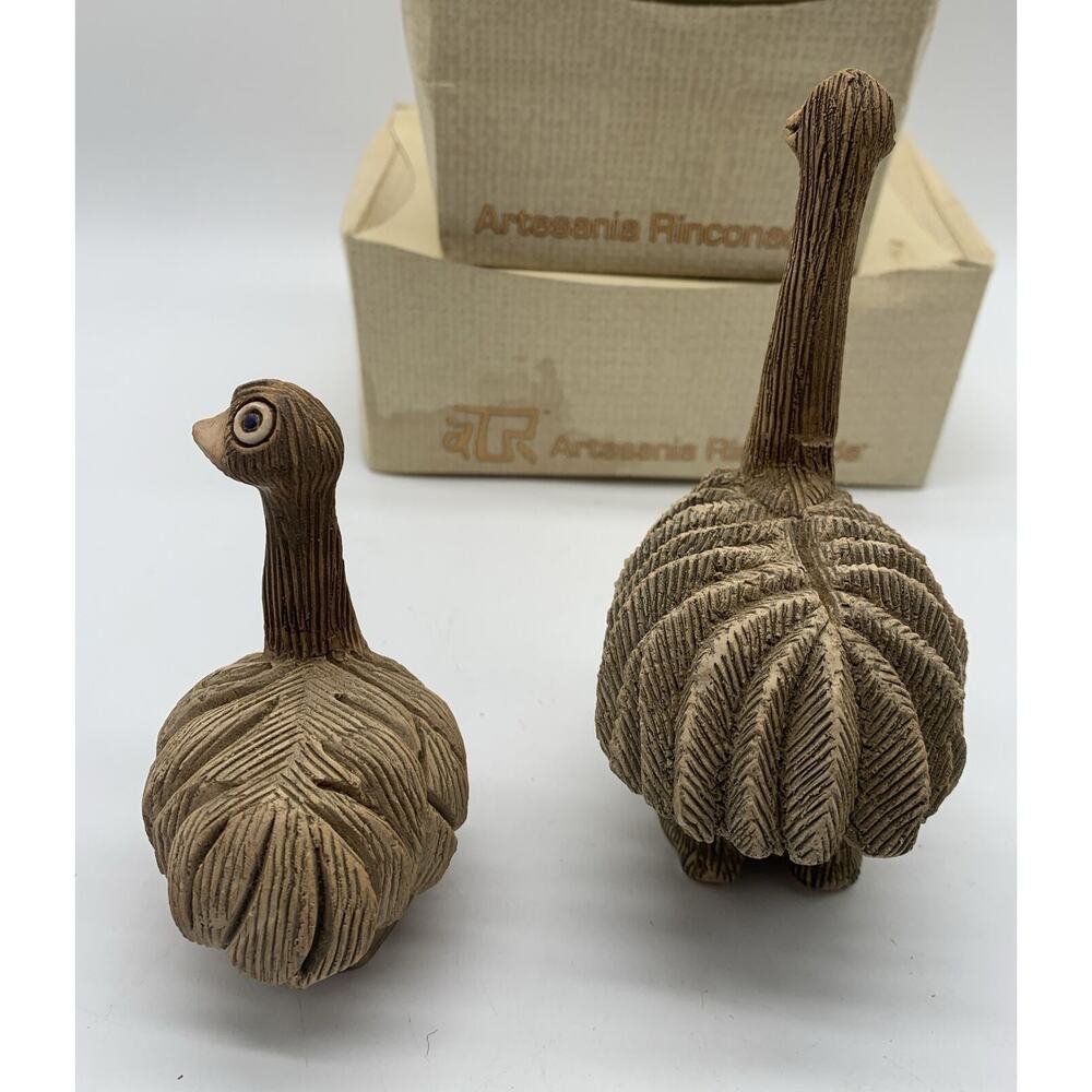 VTG Artesania Rinconada Ostrich Emu Figurine Retired #96 #10 Signed Set 2 Box - Picture 4 of 6